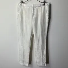 Banana Republic Linen Stripe Pants Whiteのサムネイル