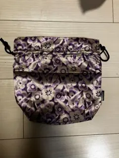 アナスイ　ANNA SUI 巾着 ポーチ パープル 花柄