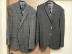 ビジネススーツ セットアップ　グレー ブラック 2点セット