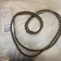 シルバー アクリルビーズ ネックレス F