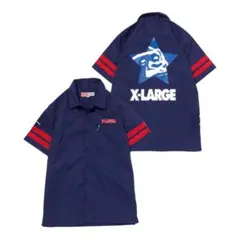 XLARGE 半袖シャツ S ネイビー バックプリント