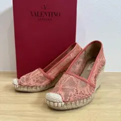 VALENTINO バレンティノ レース ウェッジソール サンダル ピンクのサムネイル