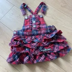 シスタージェニィ　90 キッズ　サロペット　スカート　チェック