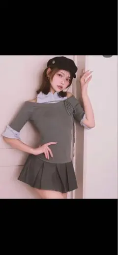 darich シャツドッキングオフショルプリーツミニワンピース - メルカリ