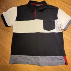 COMME CA ISM ストライプポロシャツ 110A 赤 ネイビー