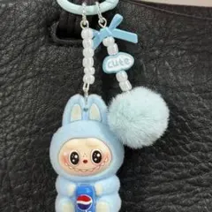LABUBU ラブブ コーラ キャラクター キーホルダー 水色