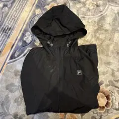 FILA フード付きナイロンジャケット 黒