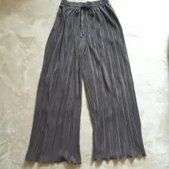 GLOBAL WORK グローバルワーク プリーツワイドパンツ グレー M