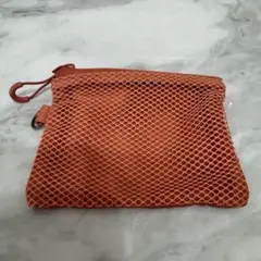 無印良品 ポリエステルダブルファスナーケース オレンジ S