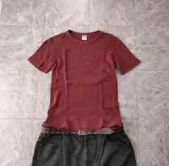 archive waffle tee wine red 　zのサムネイル