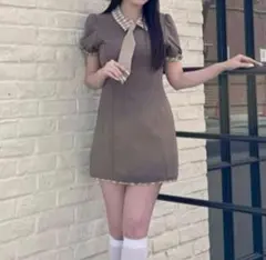 OLIVE des OLIVE 3wayドッキングミニワンピ ブラウン