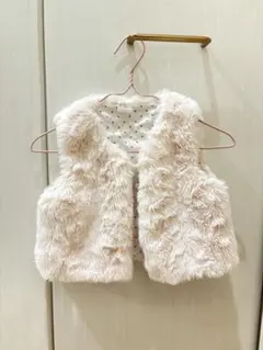 サイズ80 H&M ピンク　ファーベスト