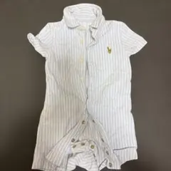 Ralph Lauren 6M ストライプロンパース70cm 極美品