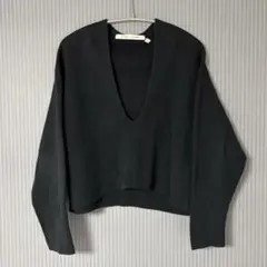 UNIQLO and LEMAIRE ミラノリブVネックセーター　ブラック M