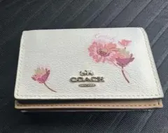 COACH 名刺ケース フラワー ピンク