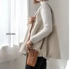 縦型 レザーショルダーバッグ スマホポーチ