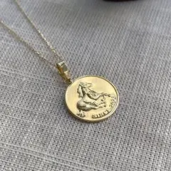 K18 ゴールド 馬モチーフ コインネックレス40cm縁起物