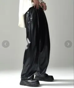 【ADRER】シンセティックレザールーズパンツ