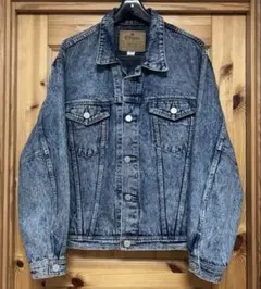 OLD古着80s EDWIN【5464-85】ケミカルウォッシュGジャン［XL］