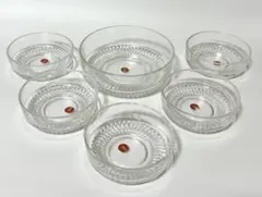 【未使用】HOYA 大鉢　小鉢　大皿　小皿　保谷クリスタル　レトロのサムネイル