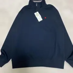 Polo ネイビー ハーフジップ トレーナー 赤ロゴ刺繍 トップス新品美品‼️
