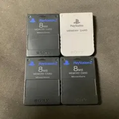 3★SONY　PS1&PS2メモリーカード4枚セット　DVD　灰色/黒　純正品