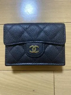 CHANEL シャネル キャビアスキン 三つ折り　財布　マトラッセ　美品