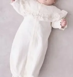 プティマイン　フリル刺しゅう切替2wayオール　七分袖2wayオール　２点セット