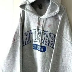 ギルダン BATTLECREEK 刺繍 パーカー XL グレー 灰色 古着
