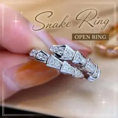 指輪 スネークリング 蛇 シルバーリング 開運 オープンリング フリーサイズ