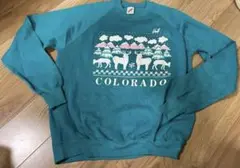 Colorado コロラド トナカイ柄 アメリカ製ラグランスエット XL