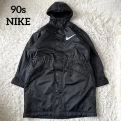 NIKE ベンチコート 90s 銀タグ 白タグ ブラック 刺繍ロゴ 内ボア