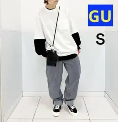 GU デニムシェフパンツ ヒッコリーＳ