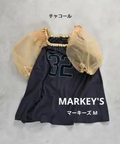 MARKEY'S マーキーズ ロゴ チュール袖 Tシャツ 重ね着 チュニックMのサムネイル