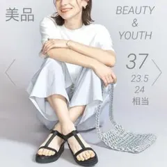 完売品✨ 美品　ユナイテッドアローズ　サンダル Tストラップ 黒 厚底サンダルのサムネイル