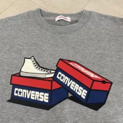 CONVERSE コンバース　トレーナー　スニーカー柄　グレー　クルーネック　Ｍ