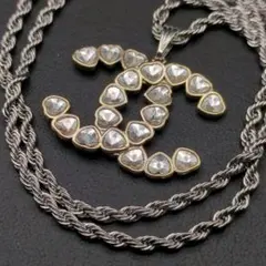 極美品 CHANEL ココマーク ストーン ネックレス シャネル y2k 47
