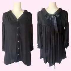 axes femme バッグ リボン レース シフォン ブラウス クラシカル Mのサムネイル