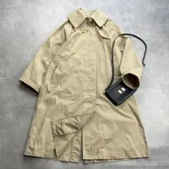 美品 　JS　コットンナイロンギャバ ビッグカラー　スプリングコート　ベージュ