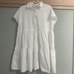白レース　半袖ミニワンピース　GU チュニック　トップス