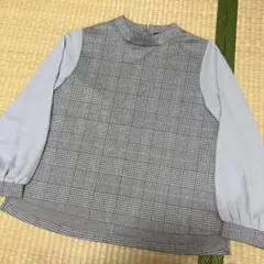 ESPRITMUR チェック長袖トップス　Lサイズ　グレー