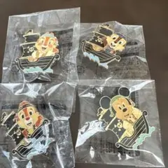 ディズニー チップとデール 海賊船ピンバッジ 4個セット