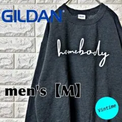 V35【GILDAN】プリントスウェット【メンズM】ダークグレー