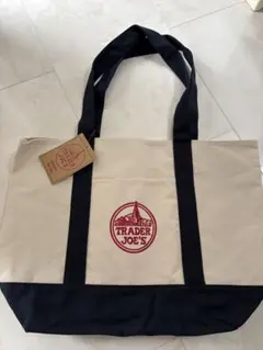 TRADER JOE'S トートバッグ アイボリー/ネイビー