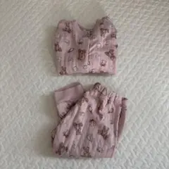 ブリーズ　クマ柄　パジャマセット　ピンク　90