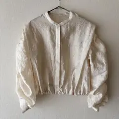 23SS♡ANAYI アナイ コットンメッシュギャザーブルゾン 36 23SS ANAYI コットンメッシュ ギャザーブルゾン 白 S 美品 アナイ