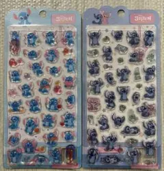スティッチ ボンボンドロップ 立体 3Ｄ ステッカーシール 2枚セット