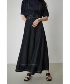 【新品】AZUL by moussy ラップフレアーデニムスカート