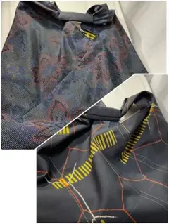 大島紬×アンティーク絹着物三角バッグリバーシブルハンドメイド（５６５）