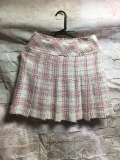 クリーニング済　チェックスカート　ピンク